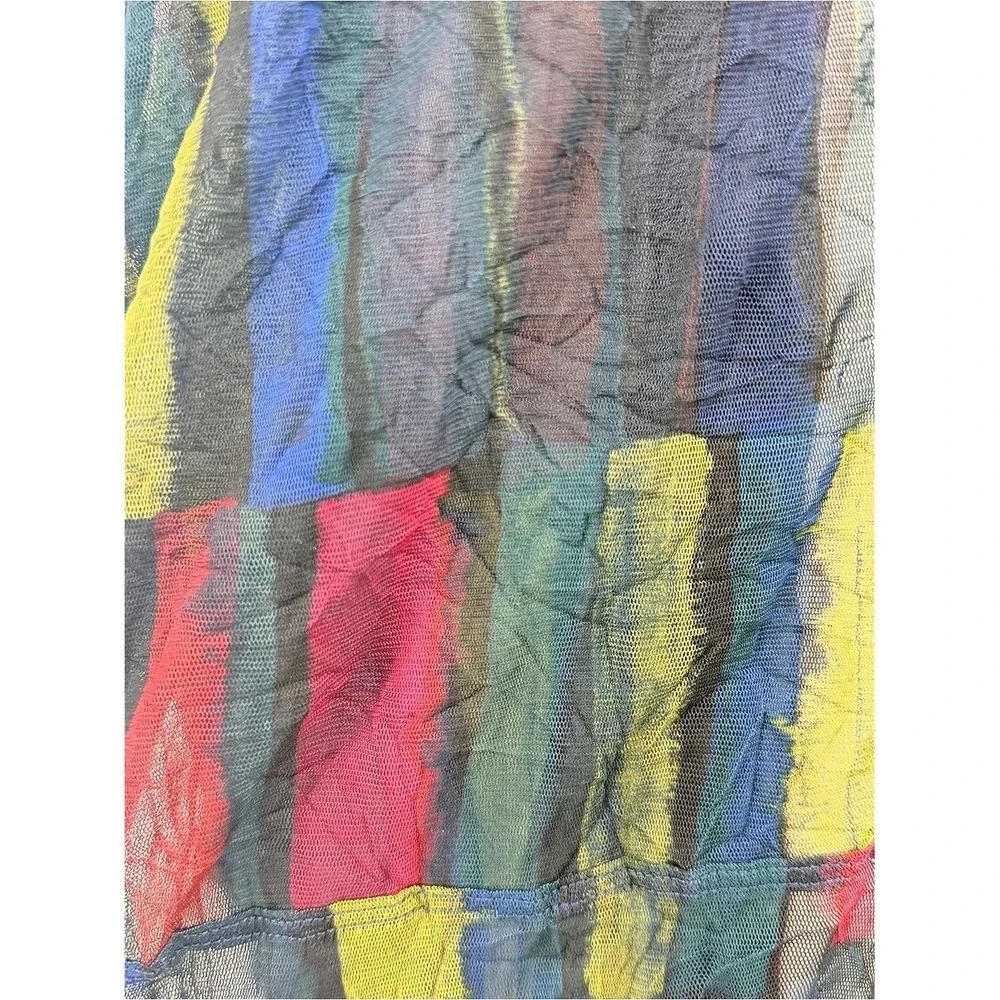 NWT LIV by Habitat Clothes Multi Color Abstract Mesh Crinkle Cardigan 154422 XXL